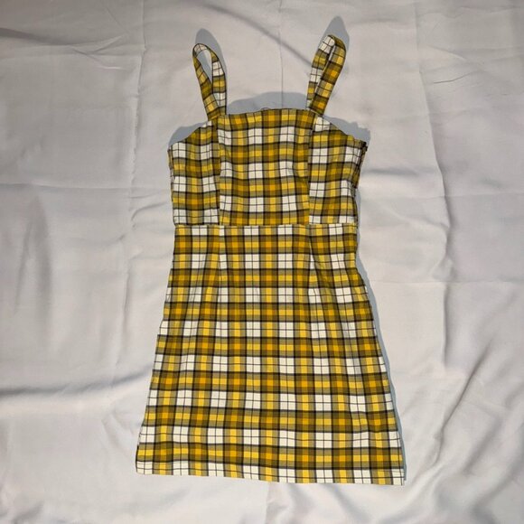 H&M Yellow Black Plaid Dress - Picture 1 of 5